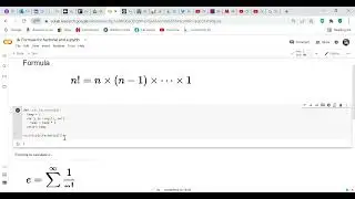 Code Review - Formula for factorial and e