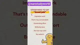 Others Way to say Good 👍 Job #otherwaystosay #goodjob #englishspeakingpractice #subscribe #like