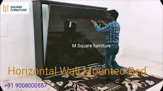 Horizontal queen size wall mounted bed in Bangalore | Murphy bed | Folding Bed | m Square furniture