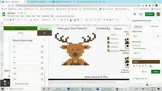 Code your own Reindeer Pixel art - how to code pixel mystery reveal art for google sheets