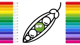 How to draw Peas in a Pod easy for kids - Cute Peas In A Pod - Very easy -draw cute things