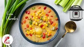 Vegan Corn Chowder in Instant pot | Instant pot Fall soup recipes | ASMR Cooking