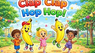 Clap Clap Hop Hop 🍌(fun moment) | Fun Kids Dance Song | Banana City