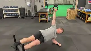 Side Plank Adductor Hold with Overhead Hold