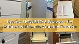 Review HOOBRO 3 Drawer File Cabinet with Lock, Wooden Farmhouse Office Storage Cabinet, Under Desk M