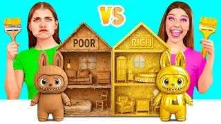 We Build Amazing Doll House for Labubu | Rich vs Broke Challenge