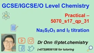 GCSE, IGCSE, O Level Chemistry 5070, 0620, 6092 - Redox titration practical 5