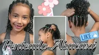 Penteado abacaxi para cabelo cacheado