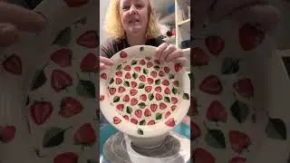 #24 applying Sanbao underglaze transfers.
