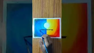 Day and Night Easy Oil Pastel Drawing #shorts #oilpasteldrawing