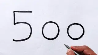 How to Draw Beautiful 🐬 Dolphin Drawing From Number 500 | 500 Number Drawing Art