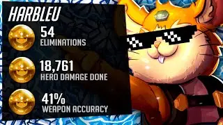 Harbleu Hammond God - 54 elims! [ Overwatch Top 500 Season 34 ]