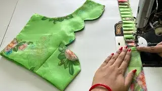 Frill Blouse Design | Latest Blouse Neck Design | Cutting And Stitching Back Neck Blouse Design