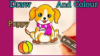 How To Draw a Cute Puppy | Easy Step-by-Step Drawing for Kids & Beginners 🐶✨
