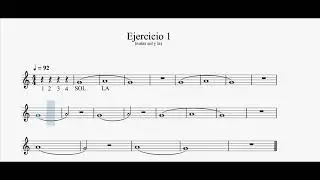 Ejercicio #1 del M&eacute;todo de Saxof&oacute;n para principiantes - SAXO ALTO Eb
