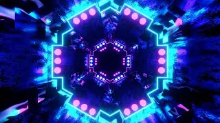 4K Abstract Fast Moving Hexagon Neon Light Tunnel Relaxing ScreenSaver Background Video