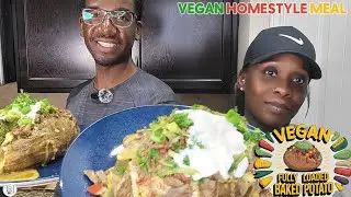 Vegan Fully Loaded Baked Potato with Beyond Steak & Peppers |  | T&J Cooking