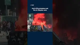 Anti-ICE protesters set fire to Waymo cars