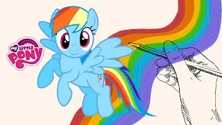 Simple Drawing Lesson - Draw Rainbow Dash From My Little Pony