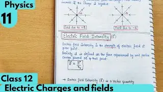 11) Electric Field and Electric Field intensity| Electric charges and fields| Class12 Physics