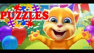 Talking Ginger 2 - First Puzzle Match - Fun Video Games for Kids