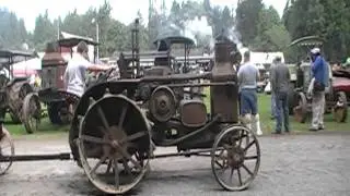 Lineup of Advance Rumely tractors