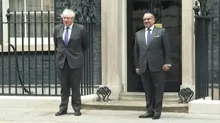 British PM welcomes the Crown Prince of Bahrain to Downing Street | AFP