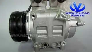 Original Valeo TM-43 Compressor with 8PK 160 Clutch, Upper Fitting Shut-off Valve - VehicleACParts