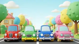 Super Fast Cars Finger Family | Pink, Green, Red, Blue