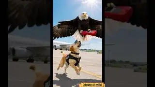Heroic Eagle and Labrador Save Hundreds from Airport Disaster! #dog #ai #rescue