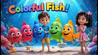 Песня разноцветных рыбок 🐟 | Учим цвета с рыбками | Весёлая детская песенка и стишок | Детское шоу |