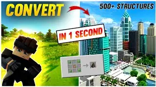 HOW TO BUILD CITY IN 1 MINUTE - STRUCTURE BLOCK MOD- MINECRAFT PE MCPE AND JAVA