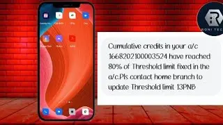 your a/c have reached 80% of Threshold limit contact home branch to update Threshold limit 13PNB
