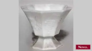 Antique American Art Deco octagonal shaped milk glass compot