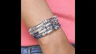 Lizzy James Jewelry Mini Maxi Braided Leather & Silver Wrap Bracelet