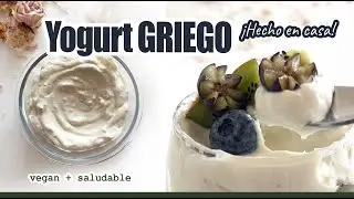 Haz YOGURT GRIEGO casero * SOLO 2 pasos | Apto para VEGANOS 🌱#Realfooder #RecetaFacil