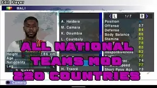 PES ALL NATIONAL TEAMS FOR PPSSPP : 220 Countries, 62 Stadiums