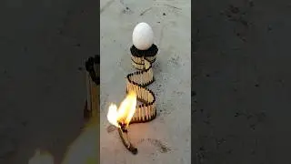 Fire egg on snake match sticks 🔥🔥🔥🔥#fire #egg #motivation #match #snake #explore #experiment