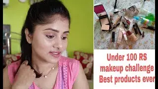 under 100 rs makeup challenge # Best products available under 100 rs #  refreshing and glowing look