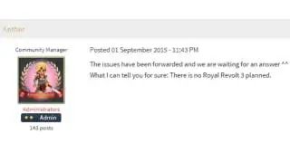 Flare games responds to Royal revolt 3 rumor?