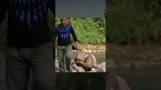 Solo Survival: Building a Stone House Under a Boulder by the Stream P.1/ DIY Wood / Forest / Camping