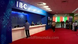 Reception counter at International Broadcast Centre (IBC), Delhi