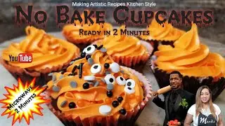2 Minute Chocolate Halloween Cupcakes 👻