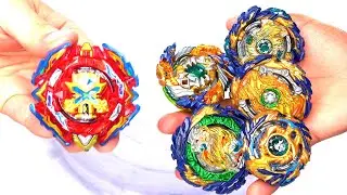 NEW XIPHOID XCALIBUR vs ALL FAFNIR BEYS | Beyblade Burst Evolution Battle