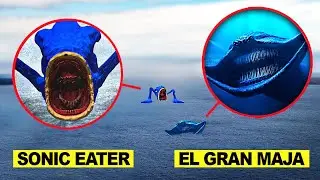 طائرة بدون طيار تلتقط EVIL SHIN SONIC EATER في الحياة الواقعية في البحيرة !!