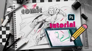 How to Create Comic Pencil Art drawing in Photoshop: Step-by-Step Tutorial #comicbookart