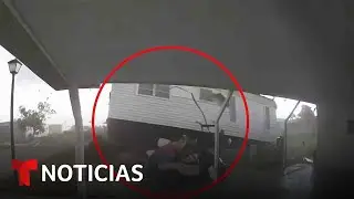 Un tornado levanta una casa m&oacute;vil en Tampa | Noticias Telemundo