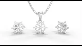 Set de cercei cu pandantiv cu diamante din aur alb -  www.blanka.ro