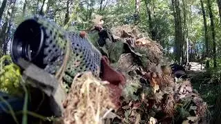 Airsoft Sniper with Silverback MDRX defending the objective