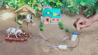 DIY how to make cow shed | house of animals | horse house - cow shed | mini hand pump | woodwork
